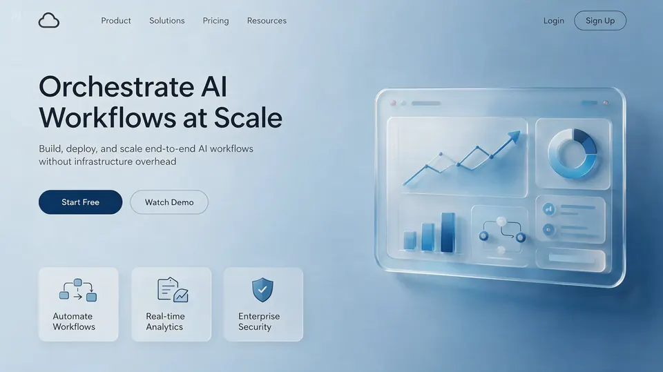 Paper wireframe to landing page — result